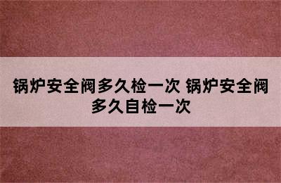 锅炉安全阀多久检一次 锅炉安全阀多久自检一次